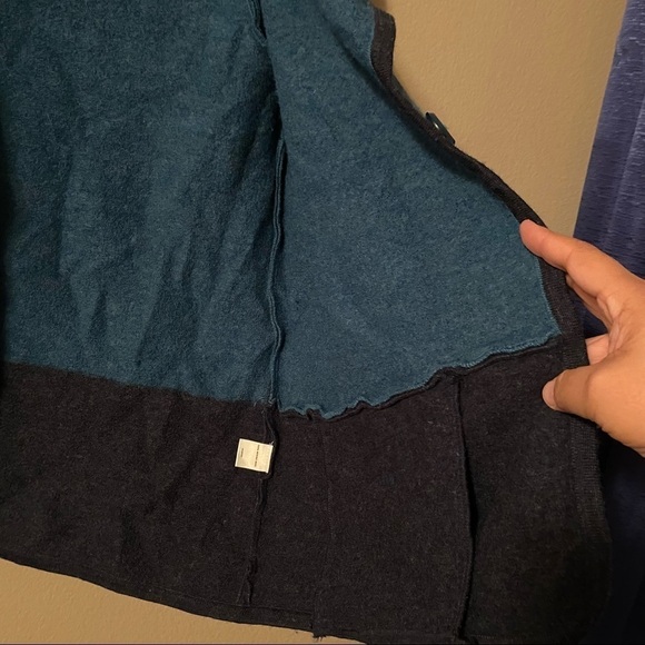 Amber Sun Cardigan Women’s Size Small Teal Black 100% Merino Wool Cardigan - Picture 5 of 14